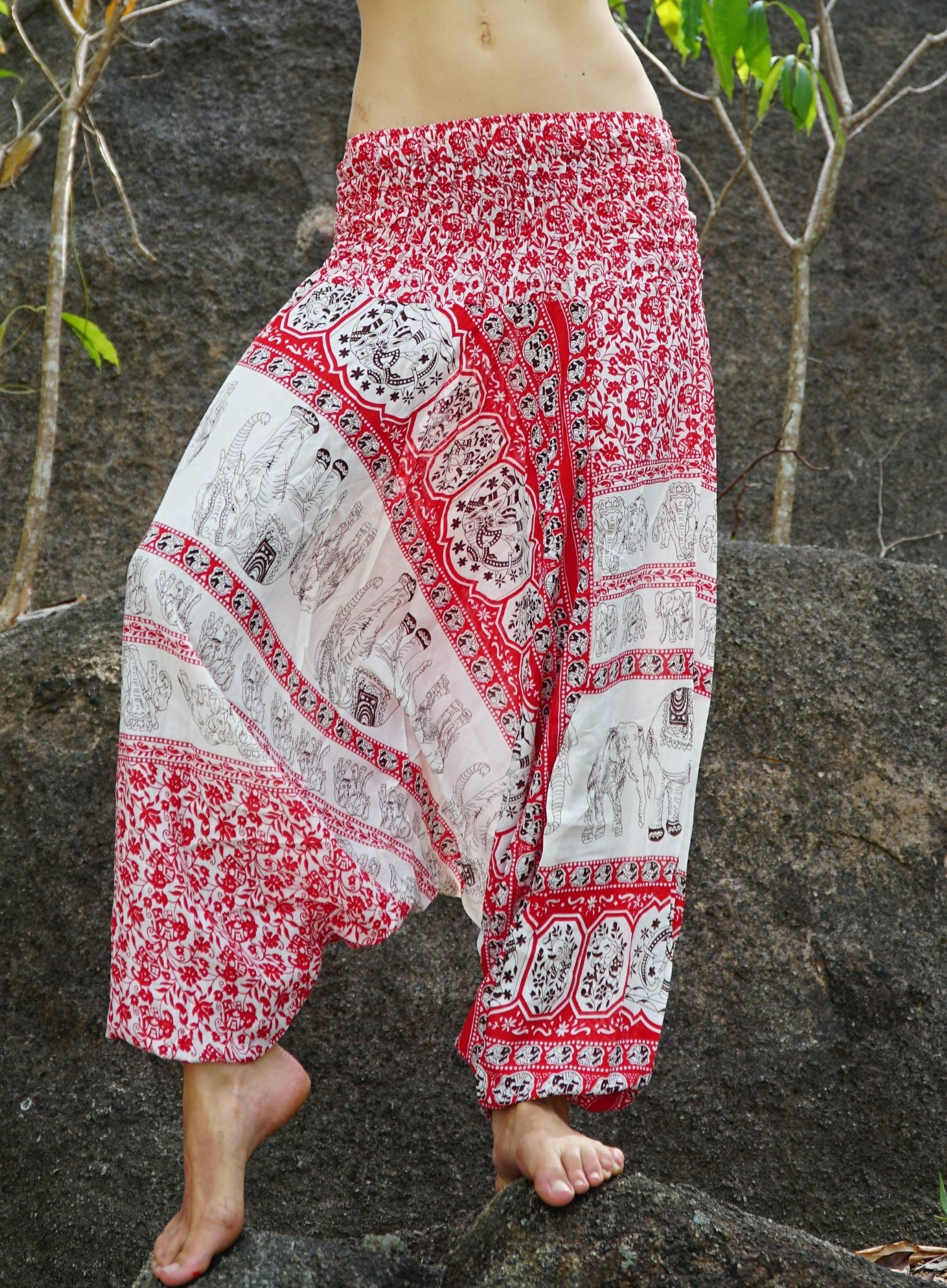 Elephant Pattern Clothing, Beach Pants, Harem Pants, Boho Pants, Thailand  Inspired Pants Open Leg Pants, Yoga Pants, Elephant Pattern Pants - Etsy